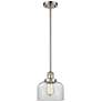 Franklin Bell 8" Brushed Nickel Stemmed Mini Pendant w/ Clear Shade