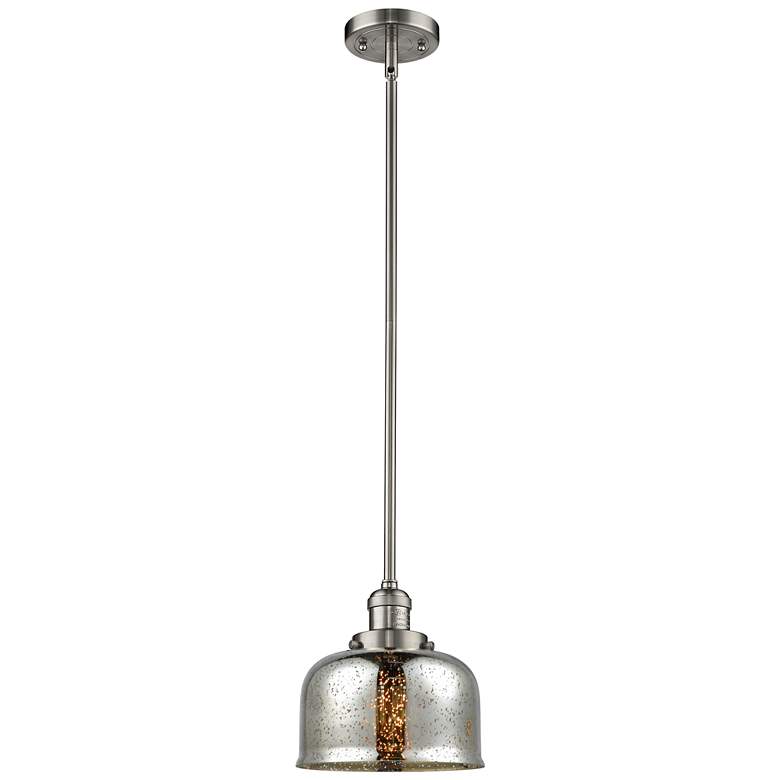 Image 1 Franklin Bell 8" Brushed Nickel Stemmed Mini Pendant w/ Mercury Shade