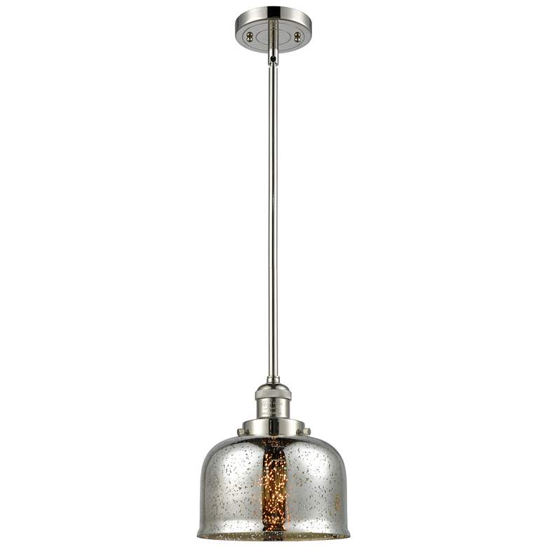 Image 1 Franklin Bell 8" Polished Nickel Stemmed Mini Pendant w/ Mercury Shade