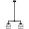 Franklin Bell Cage 21" Wide 2 Light Black Brass Island Light w/ Clear