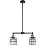 Franklin Bell Cage 21" Wide 2 Light Black Brass Island Light w/ Seedy