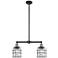 Franklin Bell Cage 21" Wide 2 Light Black Brass Island Light w/ Seedy