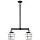Franklin Bell Cage 21" Wide 2 Light Black Brass Island Light w/ White