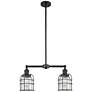 Franklin Bell Cage 21" Wide 2 Light Matte Black Island Light w/ Seedy