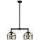 Franklin Bell Cage 24" 2-Light Black Brass Island Light w/ Mercury Sha