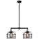 Franklin Bell Cage 24" 2-Light Black Brass Island Light w/ Smoke Shade