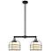Franklin Bell Cage 24" 2-Light Black Brass Island Light w/ White Shade