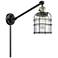 Franklin Bell Cage 25" High Black Brass Swing Arm w/ Clear Shade