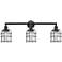 Franklin Bell Cage 31" 3-Light Matte Black Bath Light w/ Seedy Shade