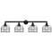 Franklin Bell Cage 44"W 4 Light Matte Black Bath Light w/ Seedy Shade