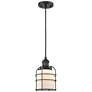 Franklin Bell Cage 6" Matte Black Corded Mini Pendant w/ White Shade