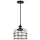 Franklin Bell Cage 9" Matte Black Corded Mini Pendant w/ Clear Shade