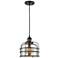 Franklin Bell Cage 9" Matte Black Corded Mini Pendant w/ Mercury Shade