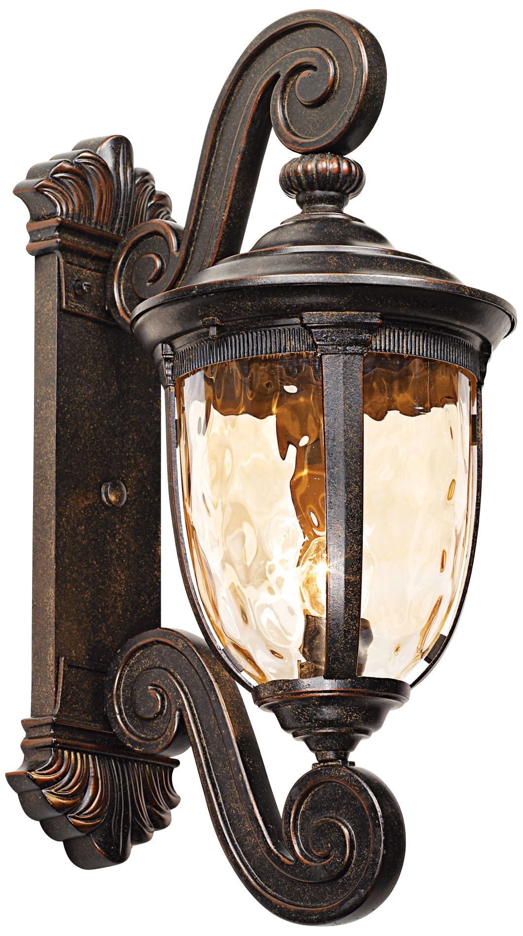 Franklin Bellagio 24" Bronze Dual Scroll Arm Outdoor Wall Lt