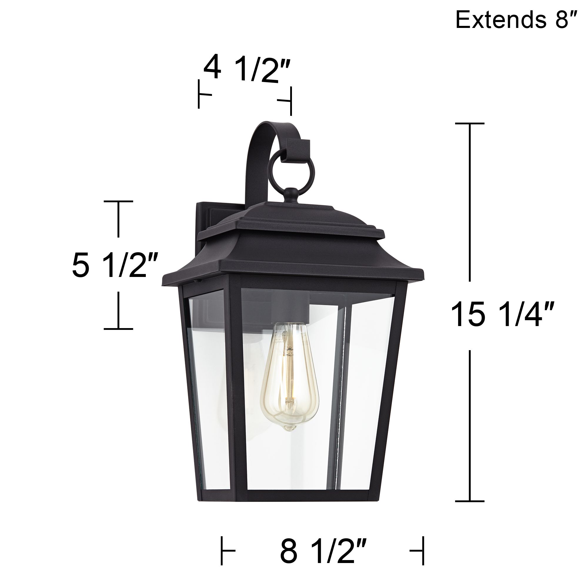 Franklin Bellis Verde 15 1/4" Textured Black Outdoor Wall Lt in scene