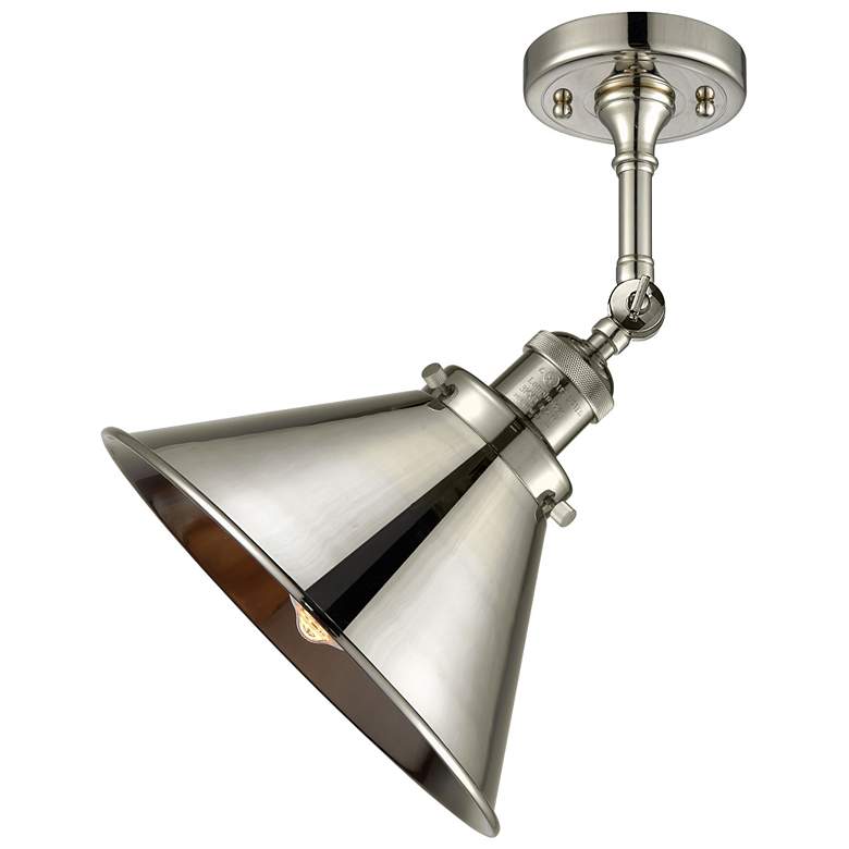 Image 1 Franklin Briarcliff 10" Polished Nickel Semi Flush w/ Polished Nickel