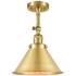 Franklin Briarcliff 10"W Satin Gold Semi-Flush Mount w/ Gold Shade