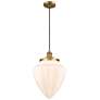 Franklin Bullet 12"W Brushed Brass Corded Mini Pendant w/ White Shade
