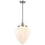 Franklin Bullet 12"W Brushed Nickel Corded Mini Pendant w/ White Shade