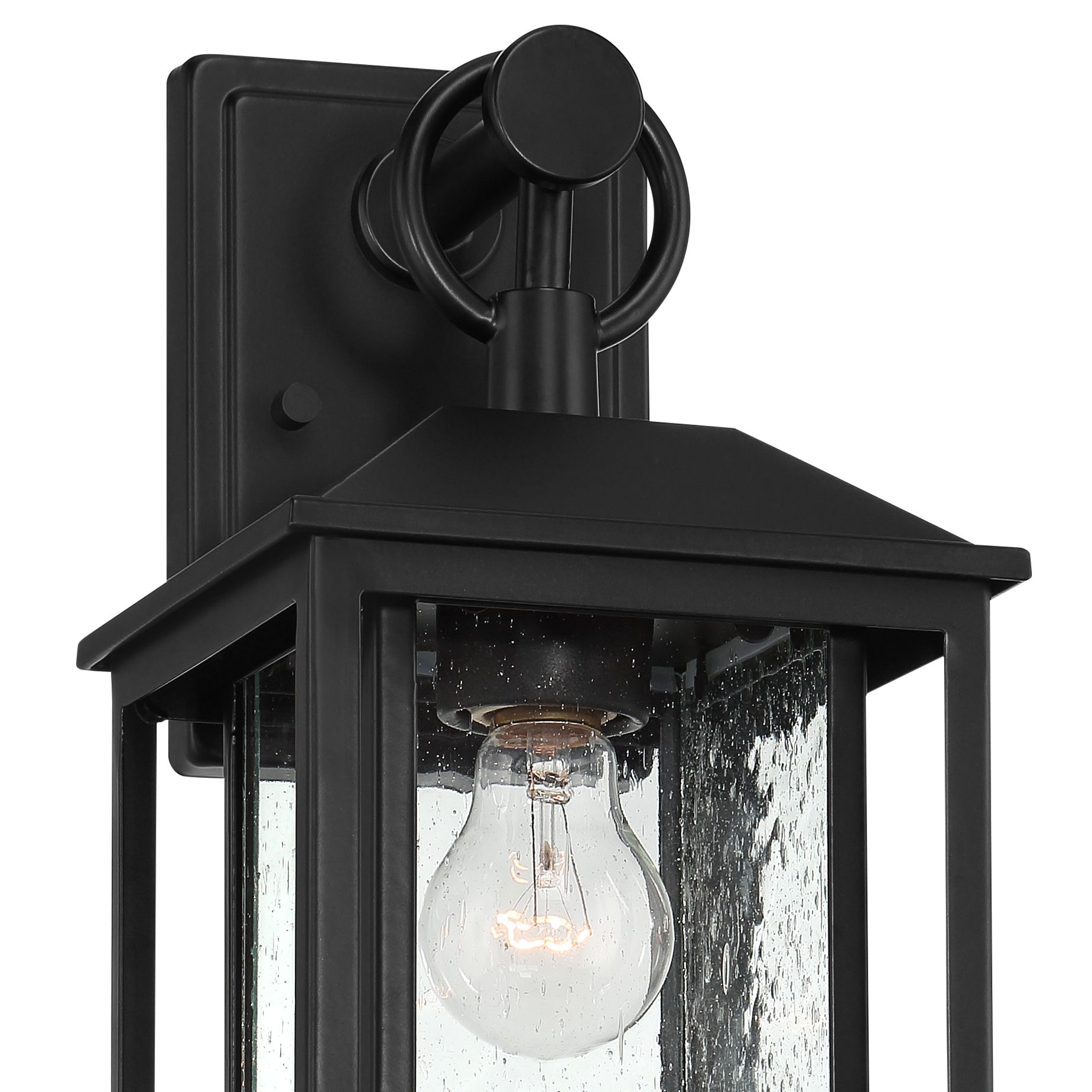 Image 3 Franklin Califa 15 1/4" Black Textured Glass Outdoor Wall Lt more views