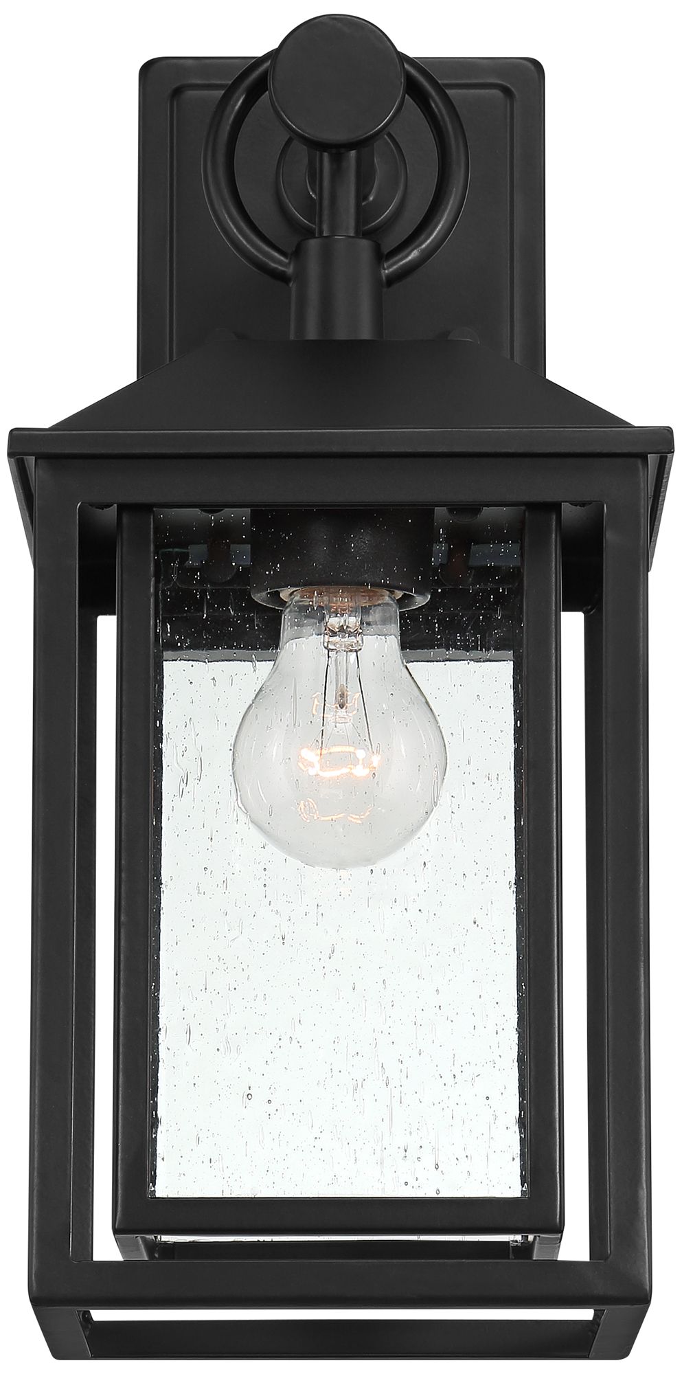 Image 4 Franklin Califa 15 1/4" Black Textured Glass Outdoor Wall Lt more views