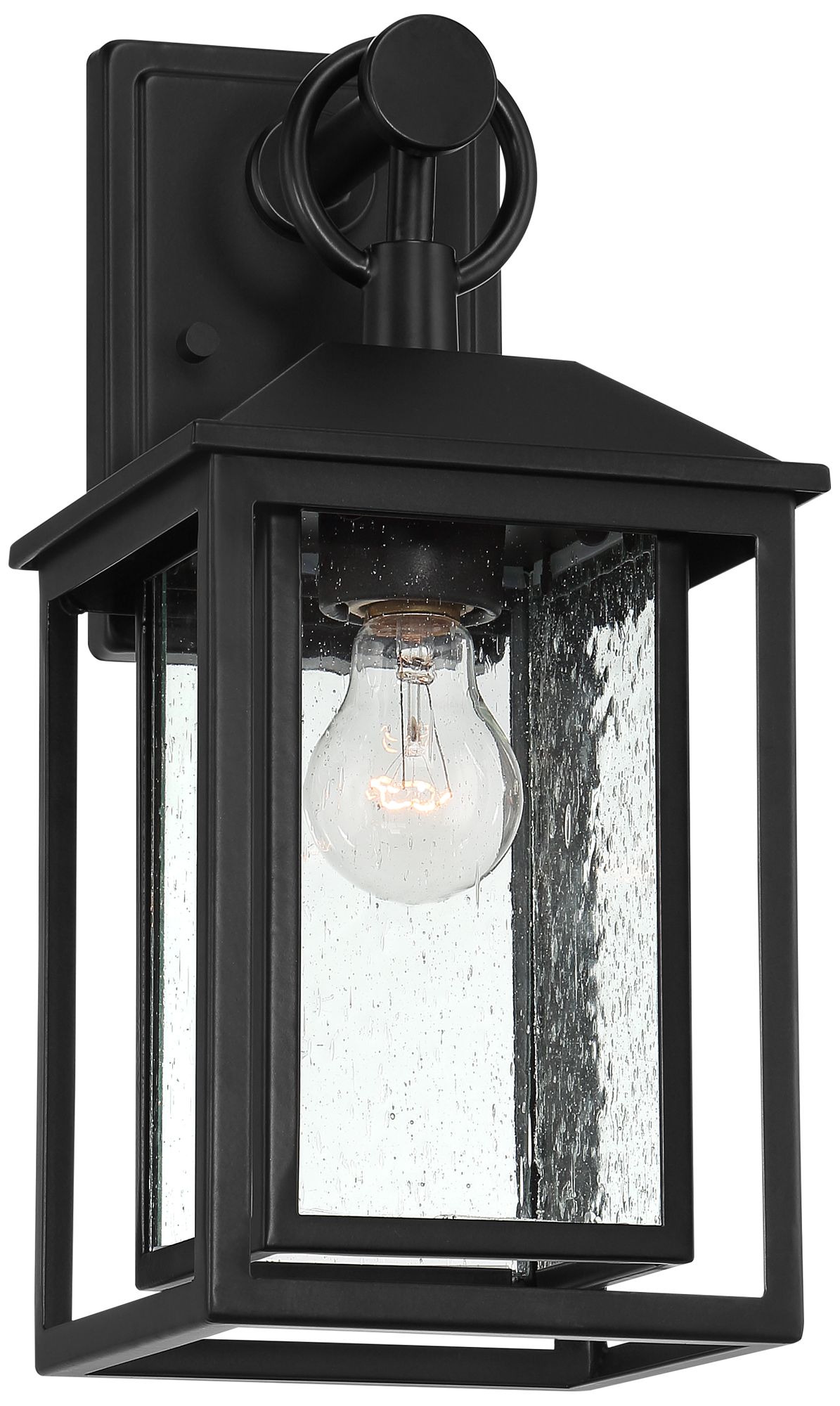 Image 5 Franklin Califa 15 1/4" Black Textured Glass Outdoor Wall Lt more views