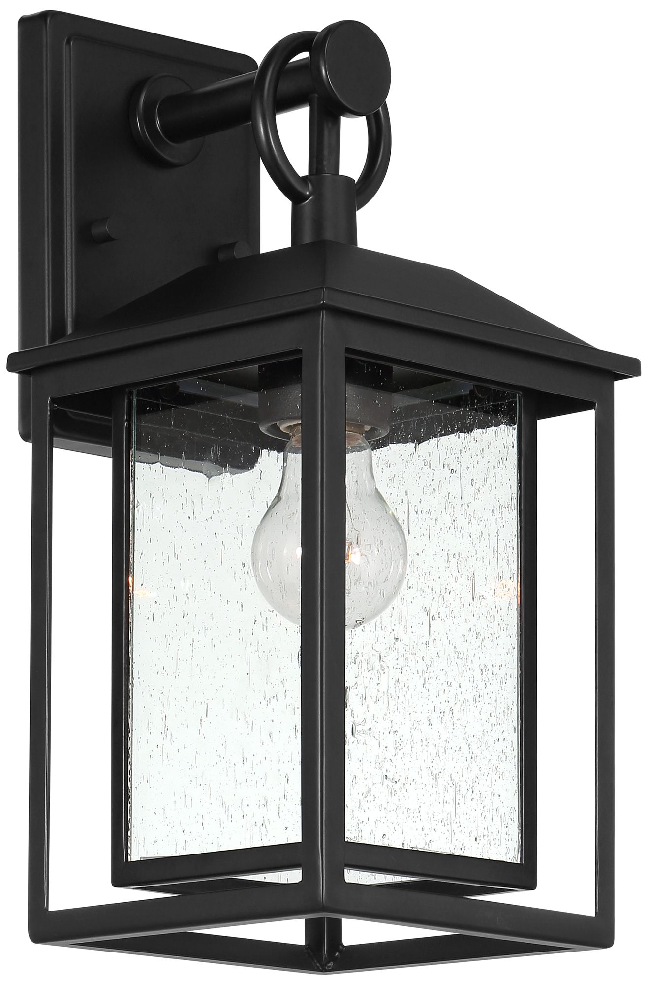 Image 6 Franklin Califa 15 1/4" Black Textured Glass Outdoor Wall Lt more views
