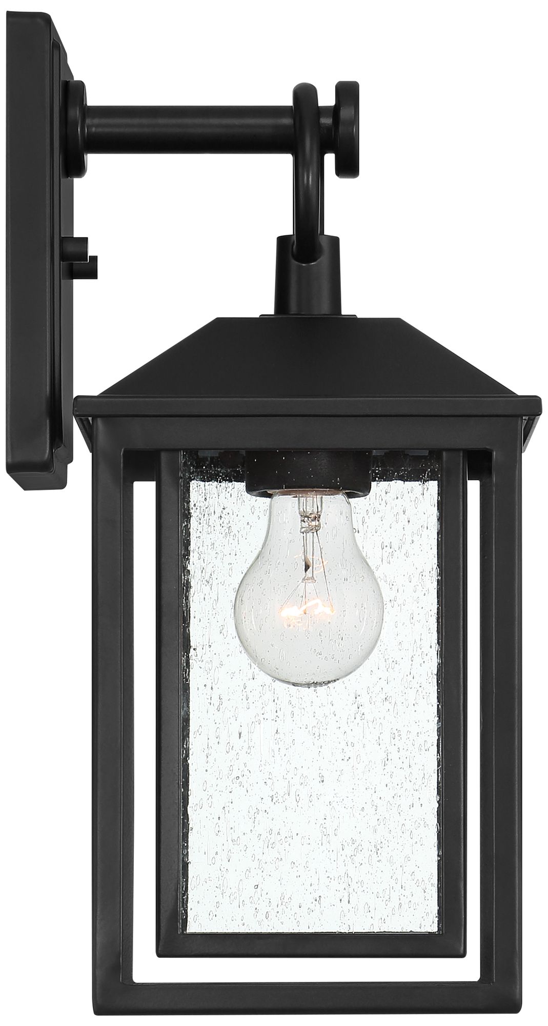 Image 7 Franklin Califa 15 1/4" Black Textured Glass Outdoor Wall Lt more views