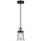 Franklin Canton 5" Black Brass Corded Mini Pendant w/ Seedy Shade