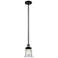 Franklin Canton 5" Black Brass Stemmed Mini Pendant w/ Seedy Shade