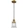 Franklin Canton 5" Brushed Brass Corded Mini Pendant w/ Clear Shade