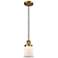 Franklin Canton 5" Brushed Brass Corded Mini Pendant w/ White Shade