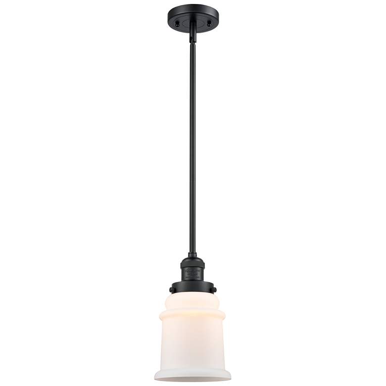 Image 1 Franklin Canton 5" Matte Black Stemmed Mini Pendant w/ Clear Shade