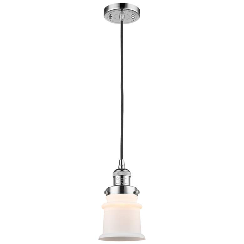 Image 1 Franklin Canton 5" Matte Black Stemmed Mini Pendant w/ Seedy Shade