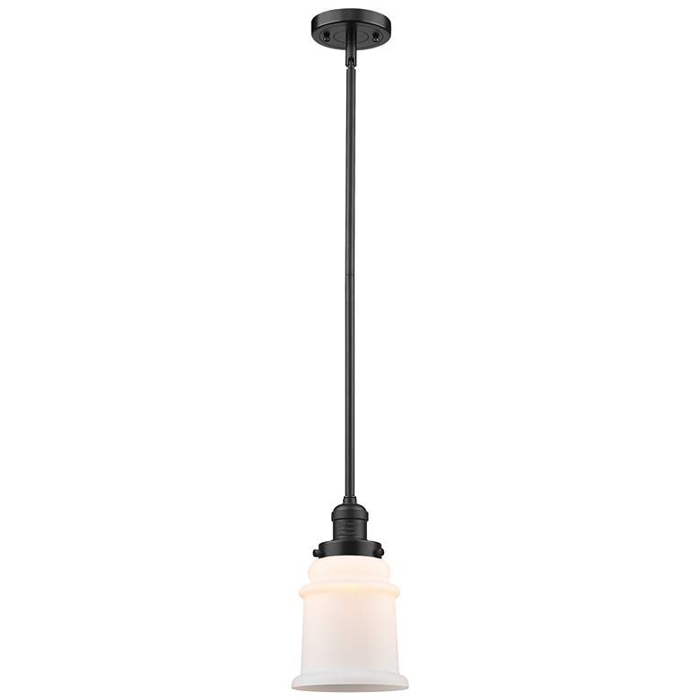Image 1 Franklin Canton 6.5" Wide Bronze Stem Hung Mini Pendant w/ White Shade