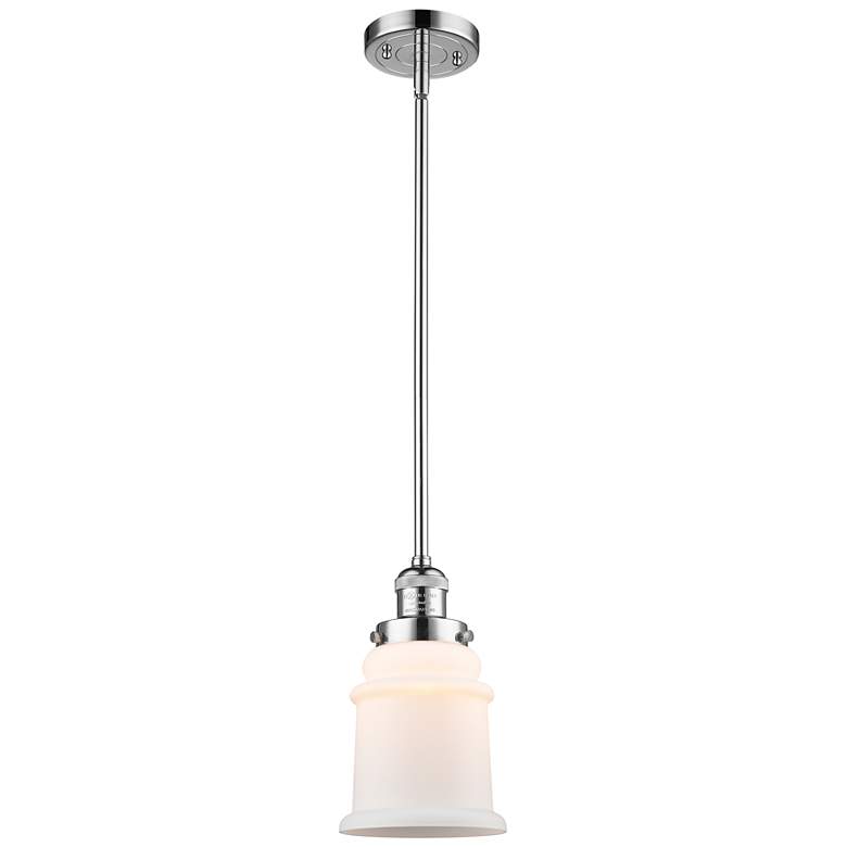 Image 1 Franklin Canton 6.5"W Polished Chrome Stem Hung Mini Pendant w/ White
