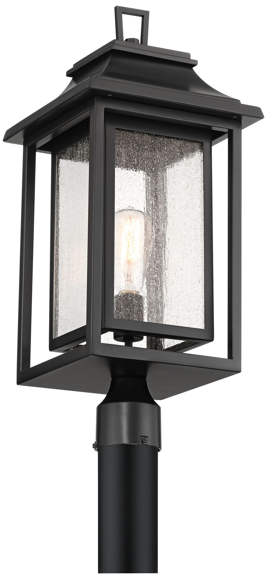 Image 4 Franklin Cecile 23 1/4" Black Box Lantern Outdoor Post Mount more views