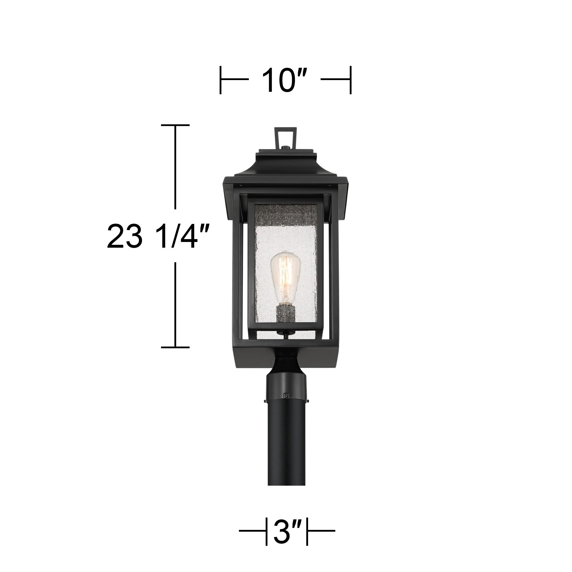 Image 6 Franklin Cecile 23 1/4" Black Box Lantern Outdoor Post Mount more views