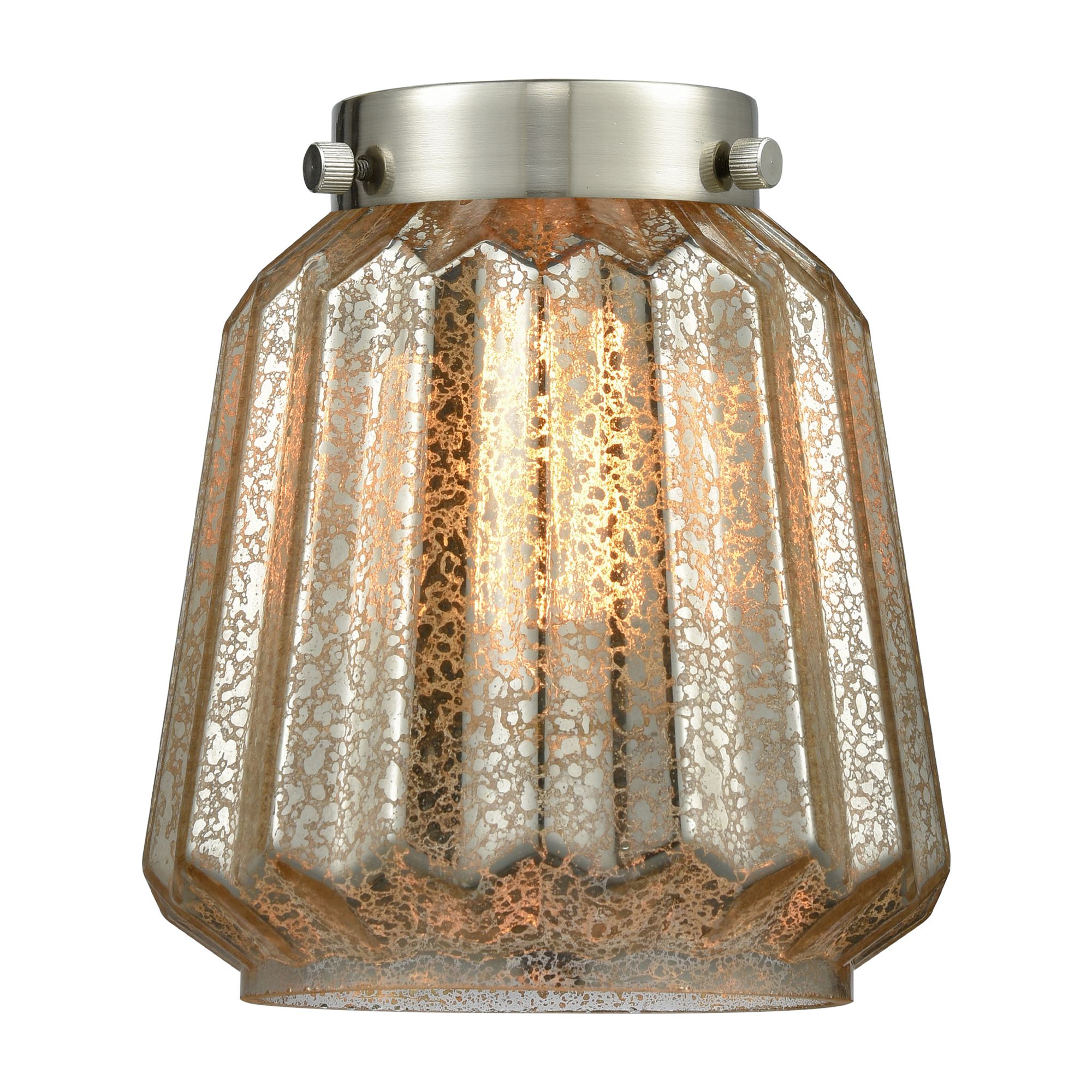 Image 6 Franklin Chatham 12" High Brushed Brass Sconce w/ Mercury Shade more views