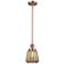 Franklin Chatham 7" Wide Copper Stem Hung Mini Pendant w/ Mercury Shad