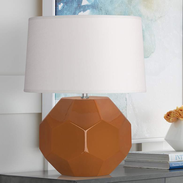 Image 1 Franklin Cinnamon Glazed Ceramic Accent Table Lamp