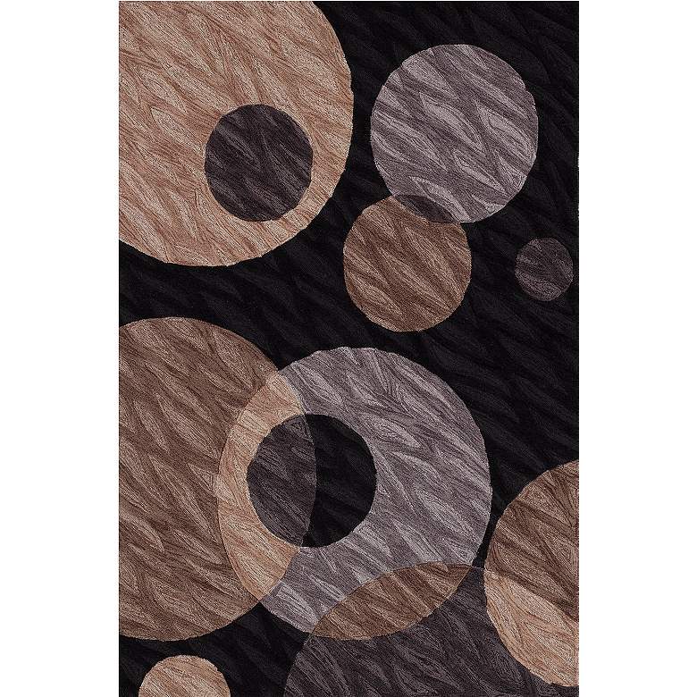 Image 1 Franklin Collection 5&#39;x7&#39;9 inch Textured Black Multi Area Rug