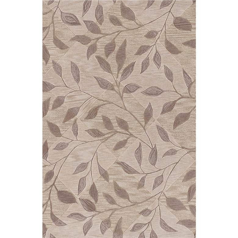Image 1 Franklin Collection Leaf Texture 5&#39;x7&#39;9 inch Ivory Area Rug