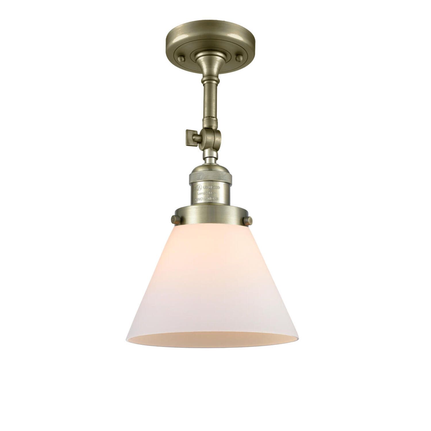 Image 7 Franklin Cone 10.5" High Antique Brass Sconce w/ Matte White Shade more views