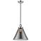 Franklin Cone 12" Polished Nickel Corded Mini Pendant w/ Smoke Shade