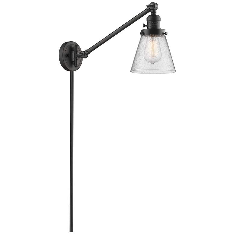 Image 1 Franklin Cone 25" High Oil Rubbed Bronze Swing Arm w/ Seedy Shade