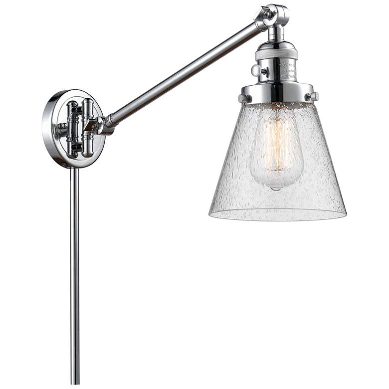 Image 1 Franklin Cone 25" High Polished Chrome Swing Arm w/ Seedy Shade
