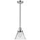 Franklin Cone 8" Polished Nickel Corded Mini Pendant w/ Clear Shade
