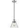 Franklin Cone 8" Polished Nickel Corded Mini Pendant w/ Seedy Shade