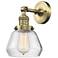 Franklin Fulton 11" High Antique Brass Sconce w/ Clear Shade